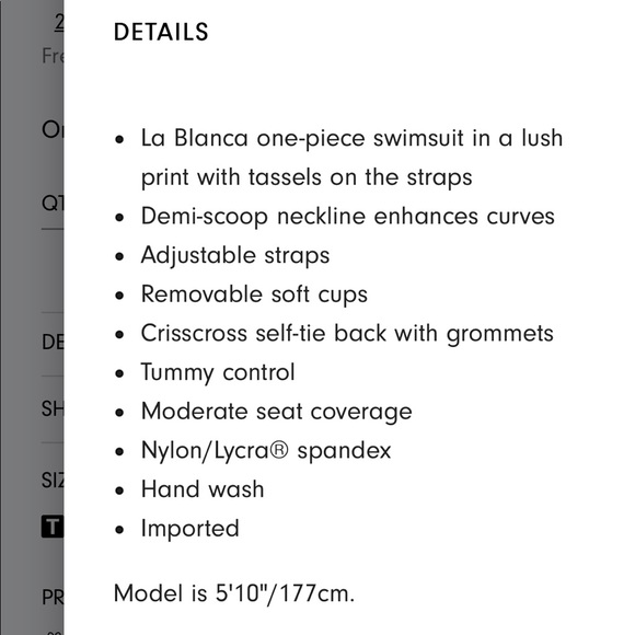 La Blanca Swim One Piece size 10 - Picture 3 of 3